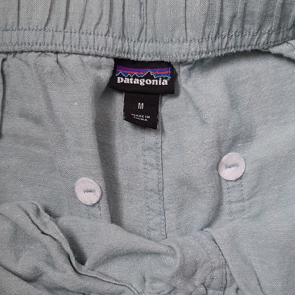 PATAGONIA GREEN-BLUE WOMEN'S ISLAND HEMP BEACH PANTS (M) - Picture 4 of 10